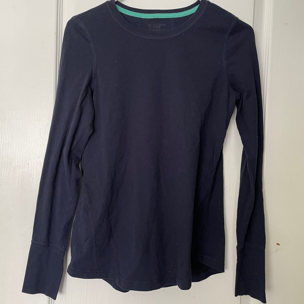 Blue long sleeve crew neck